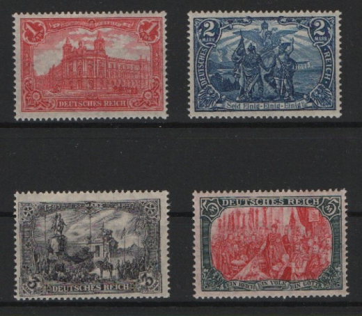 Dt. Kaiserreich, 1915 / 18, Mi.- Nr.: 94 BII- 97 BII, **! Qualitätsstücke! Selten!