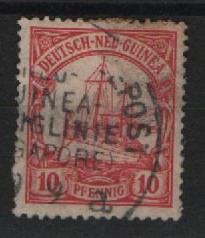 Dt. Kolonien, Stempel, DNG, Mi.- Nr.: 9, mit Abstempelung Dt. Seepost Neuguinea Zweiglinie Singapore, a, Bedarfserhaltung!