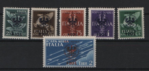 III. Reich, Dt. Bes. II. WK., Laibach, 1944, Mi.- Nrn.: 39- 44, **! Qualitätssatz! Selten!