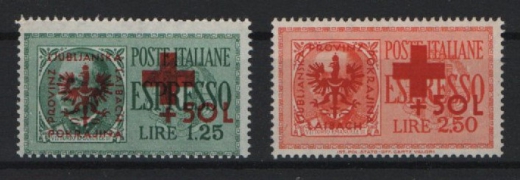 III. Reich, Dt. Bes. II. WK., Laibach, 1944, Mi.- Nrn.: 29 + 30, **, Qualitätssatz! Selten!