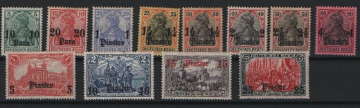 DAP Türkei, 1905 / 13, Mi.- Nrn.: 36- 47, *! Selten!