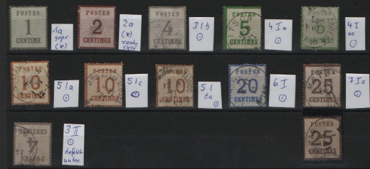 NDP, Okkupationsgebiete, 1870, kl. Lot aus Mi.- Nrn.: 1- 7, in versch. Varianten! (*) / o, unterschiedliche Erhaltung!