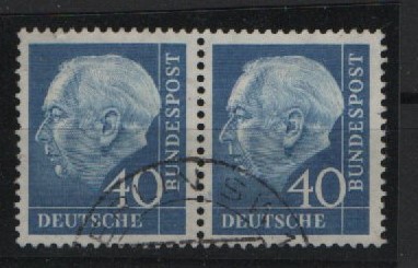 BRD, 1956 / 58, Mi.- Nr.: 260 x (2x, im waagerr. 2- er Streifen), gestempelt mit Berlin- Stempel! Gutes Bedarfsstück, sehr selten!