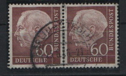 BRD, 1954, Mi.- Nr.: 190 x (2x, im waagerr. 2- er Streifen), gestempelt mit Berlin- Stempel! Gutes Bedarfsstück, sehr selten!
