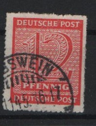 SBZ, West- Sachsen, 1945, Mi.- Nr.: 119 DX, gestempelt! Tiefstgeprüft Dr. Jasch BPP! Luxusstück! Selten!