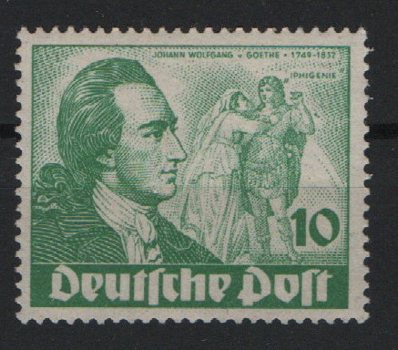 Berlin, 1949, Mi.- Nrn.: 61 I (mit Plf I), 10 Pf. Goethe, **,  tiefgeprüft Schlegel BPP!