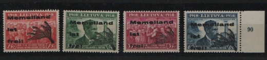 Memelgebiet, 1939, Mi.- Nrn.: I- IV, jeweils in Type II, **, kpl. Luxussatz! Selten!