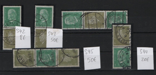 DR / Weimar, 1932, kl. Lot Zusammendrucke, mit Mi.- Nrn.: S 42 - S 45 , gestempelt! Kabinett- Luxusqualität! Selten!