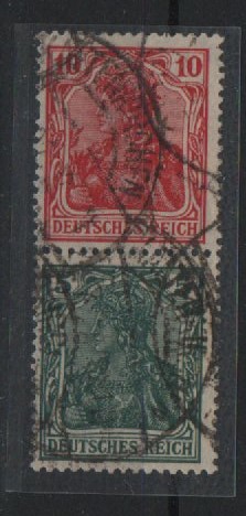 DR, Germania Kriegsdruck / Infla, 1919, Zusammendrucke, Mi.- Nr.: S 5 ac, gestempelt! Tiefstgeprüft G. Zenker BPP! Sehr selten!
