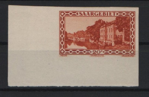 Saargebiet, 1926 / 27, Mi.- Nr.: 110 U mit Er., **! Qualitätsstück! Selten!
