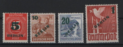 Berlin, 1949, Mi.- Nrn.: 64-67, **, Der Grünaudruck- Satz! Je tiefstgeprüft Schlegel BPP! Luxussatz!