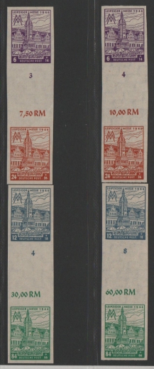 SBZ, West- Sachsen, 1946, Mi.- Nrn.: S Zd 7BX + Y, 8 BY b, + 8 BX d, **! Mit 2 akt. K.- Befunden Dr. Jasch BPP:e+e! Selten!