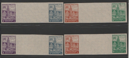 SBZ, West- Sachsen, 1946, Mi.- Nrn.: WZd 17 B Ya + BX a, 18 BXa + BYb , **! Mit 2 akt. K.- Befunden Dr. Jasch BPP:e+e! Selten!