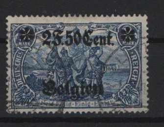 Dt. Bes. I. WK., 1916 / 18, Landpost in Belgien, Mi.- Nr.: 24 I B! Gestempelt! Qualitätsstück, selten!