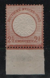 Dt. Kaiserreich, Brustschilder, 1872, Mi.- Nr.: 21 a, * mit Ur.! Akt. Fotoattest Dr. Zill BPP: e+e! Luxusstück! Sehr selten!