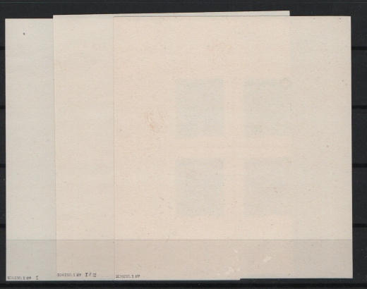 FRZ- Baden / Rhld.- Pf. / Württ., 1949, Mi.- Nrn.: Bd. Bl. 2, Rhld. Pf + Württ. je Bl. 1, je (*) wie ausgegeben, je tiefstgeprüft Schlegel BPP!