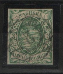 Sachsen, 1851 / 63, Mi.- Nr.: 2 II, gestempelt, signiert, Kabinettstück!