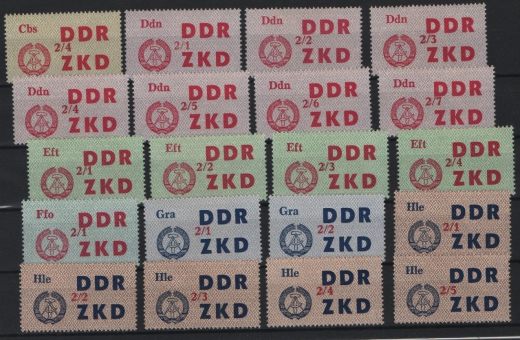 DDR, 1964, Dienstmarken, Laufkontrollzettel ZKD, Mi.- Nr.: 31 / 45 (84), **! 2 Akt. FA Dr. Ruscher BPP: e + e! Luxus! RR!