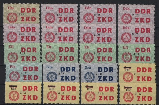 DDR, 1964, Dienstmarken, Laufkontrollzettel ZKD, Mi.- Nr.: 46 / 60 (84), **! 2 Akt. FA Dr. Ruscher BPP: e + e! Luxus! RR!