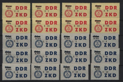 DDR, 1964, Dienstmarken, Laufkontrollzettel ZKD, Mi.- Nr.: 46 / 60 (84), **! 2 Akt. FA Dr. Ruscher BPP: e + e! Luxus! RR!