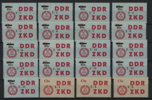 DDR, 1964, Dienstmarken, Laufkontrollzettel ZKD, Mi.- Nr.: 46 / 60 (84), **! 2 Akt. FA Dr. Ruscher BPP: e + e! Luxus! RR!