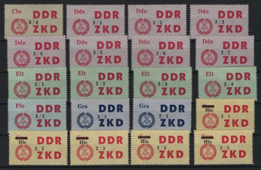 DDR, 1964, Dienstmarken, Laufkontrollzettel ZKD, Mi.- Nr.: 46 / 60 (84), **! 2 Akt. FA Dr. Ruscher BPP: e + e! Luxus! RR!