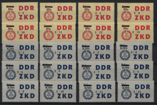 DDR, 1964, Dienstmarken, Laufkontrollzettel ZKD, Mi.- Nr.: 46 / 60 (84), **! 2 Akt. FA Dr. Ruscher BPP: e + e! Luxus! RR!
