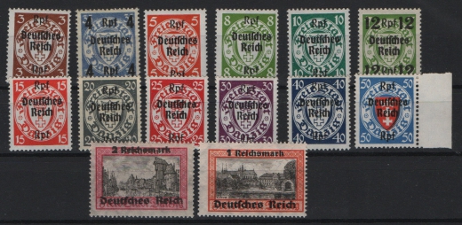 III. Reich, 1939, Mi.- Nrn.: 716- 729, Kpl.- Satz, **, 728- 29 tiefstgeprüft Schlegel BPP! Selten!