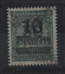 DR, Infla, 1923, Mi.- Nr.: 336 A Wb, gestempelt! Akt. F.- Attest Bauer BPP: echt und einwandfrei! Sehr selten!