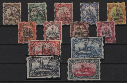 Dt. Kolonien, DSWA, 1901, Mi.- Nrn.: 11- 23, gestempelt! Mi.- Nr.: 22 tiefstgeprüft Steuer BPP! Qualitätssatz! Selten!