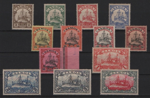 Dt. Kolonien, Samoa, 1900 / 01, Mi.- Nrn.: 7- 19, *! Selten!