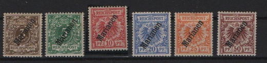 Dt. Kolonien, Marianen, 1900, Mi.- Nrn.: 1 II- 6 II, *! Selten!