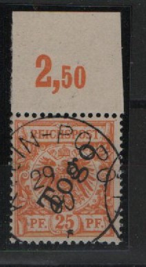 Dt. Kolonien, Togo, 1897, Mi.- Nrn.: 5a mit OR, gestempelt, selten!