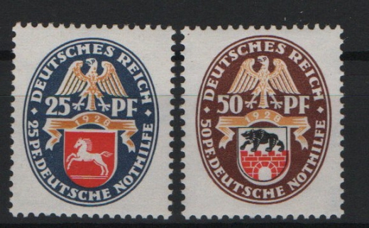 DR, Weimar, 1928, Mi.- Nr.: 428 Y + 429 Y, **, je tiefstgeprüft Schlegel BPP! Luxusstücke, selten!