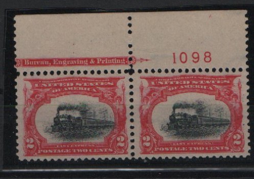 USA, 1901, Mi.- Nr.: 133, (2x), OR- Paar mit Bogennr. **! Selten!