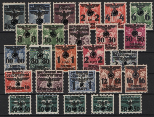 III. Reich / Dt. Bes. G.G., 1940, Mi.- Nrn.: 14- 39, **! Selten!