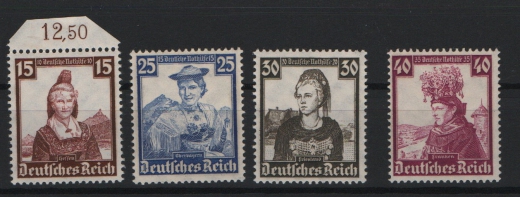 III. Reich, 1935, Mi.- Nr.: 594- 97, Kurz- Satz, **, je tief(st)geprüft Schlegel BPP!