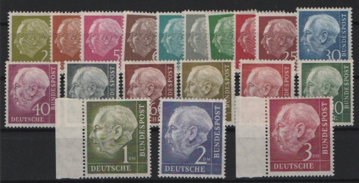 BRD, 1954, Mi.- Nrn.: 177- 196, Der Heuss- Satz, **!