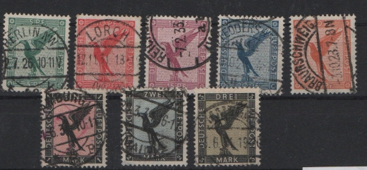 DR / Weimar, 1926, Mi.- Nrn.: 378- 384, gestempelt, kpl. Satz! Selten! Qualitätssatz!