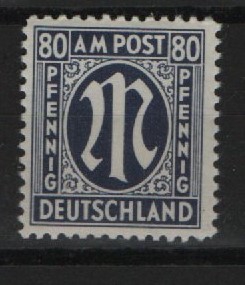 Bizone, AM- Post, 1945, Mi.- Nr.: 34 A, **, tiefgeprüft Wehner BPP! Qualitätsstück! Selten!