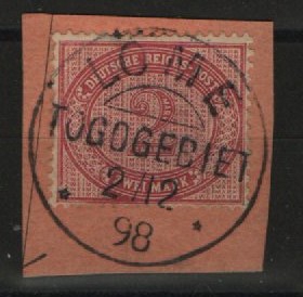 Dt. Kolonien, Togo, 1898, Mi.- Nr.: V 37 f, auf kl. Briefstück, tiefstgeprüft Jäschke- L. BPP! Selten!