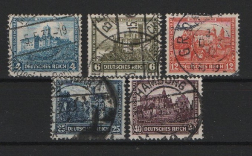 DR, Weimar, 1932, Mi.- Nr.: 474- 78, gestempelt, Bedarfssatz, selten!