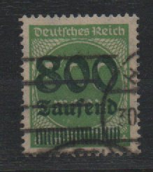 DR, Infla, 1923, Mi.- Nr.: 307, gestempelt, akt. FA Weinbuch BPP: echt und ....! Gutes Bedarfsstück! Sehr selten!