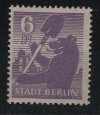 SBZ, Berlin- Brandenburg, 1945, Mi.- Nr.: 2 A b wbz, **, Fotoattest Dr. Jasch BPP: echt und einwandfrei! Rarität!