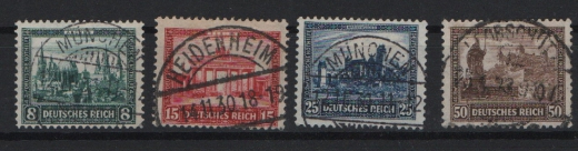 DR / Weimar, 1930, Mi.- Nrn.: 450- 453, gestempelt, kpl. Satz! Selten! Qualitätssatz!