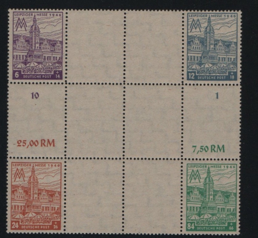 SBZ, West- Sachsen, 1946, Mi.- Nr.: Hz. 12 AY d, **! Sehr selten!