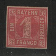 Bayern, 1850, Mi.- Nr.: 3, *! Qualitätsstück! Selten!