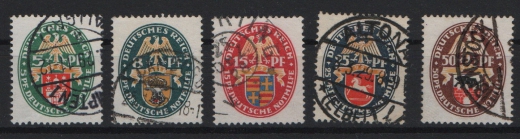 DR / Weimar, 1928, Mi.- Nrn.: 425- 429, gestempelt, kpl. Satz! Selten!