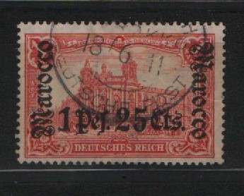 Dt. Auslandspostämter, Marokko, 1906 / 11, Mi.- Nr.: 43 , gestempelt! Doppelt tiefgeprüft Steuer BPP! Gutes Bedarfsstück! Selten!