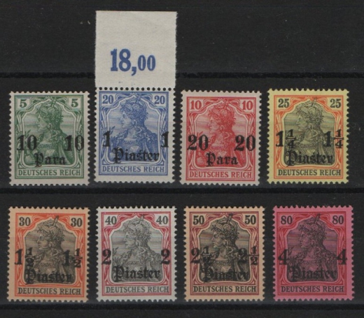 DAP Türkei, 1905, Mi.- Nr.: 24- 31, **! Qualitäts- Kurzsatz! Selten!